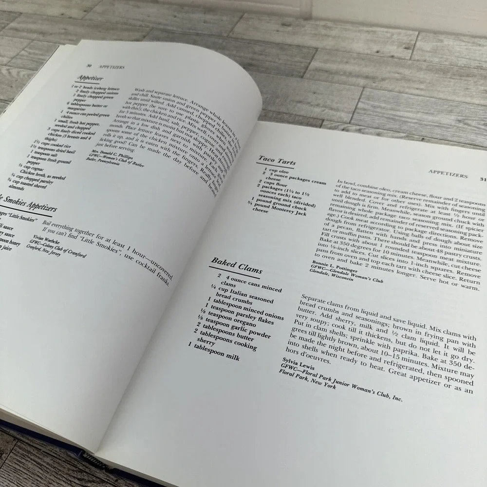 GFWC Centennial Cookbook 1988 Hardcover Recipes Appetizers Casseroles Bread (F8)